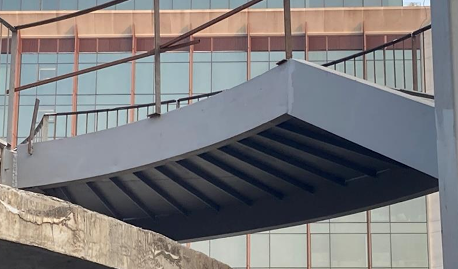 M.S. Fabricated staircase with curved beam.